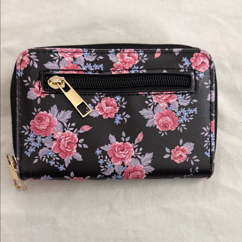 Elegant Floral Black Wallet